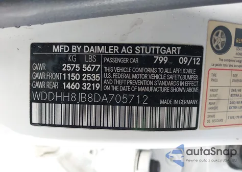 2013 Mercedes-Benz E 350 4Matic z USA, uszkodzony, nr VIN WDDHH8JB8DA705712